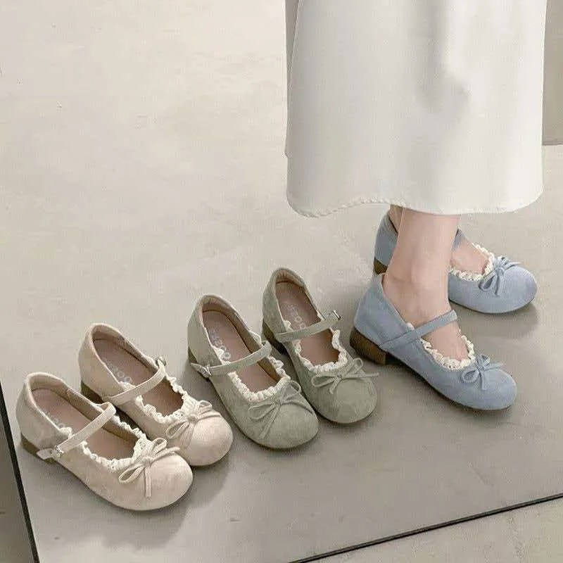 Zapatos Mary Jane Elegantes de Primavera/Otoño con Hebilla de Lazo de Mariposa, Tacón Bajo Sexy, Modernos, Más Vendidos, Nuevos y Cómodos para Mujer