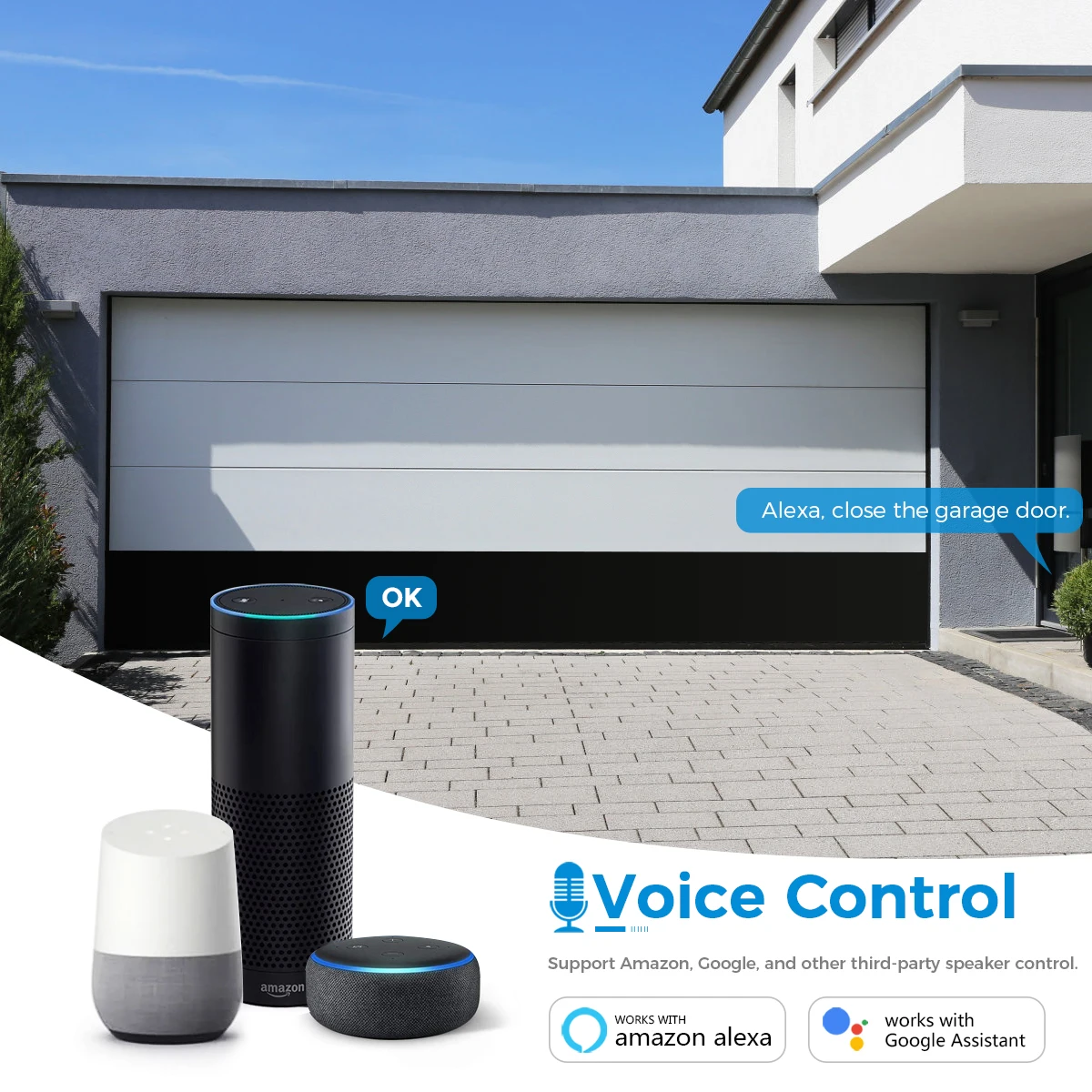 Imagem -05 - Tuya-interruptor Inteligente sem Fio para Porta de Garagem Abridor Controlador Wifi Funciona com Alexa Google Home Controle de Voz Ligado Desligado