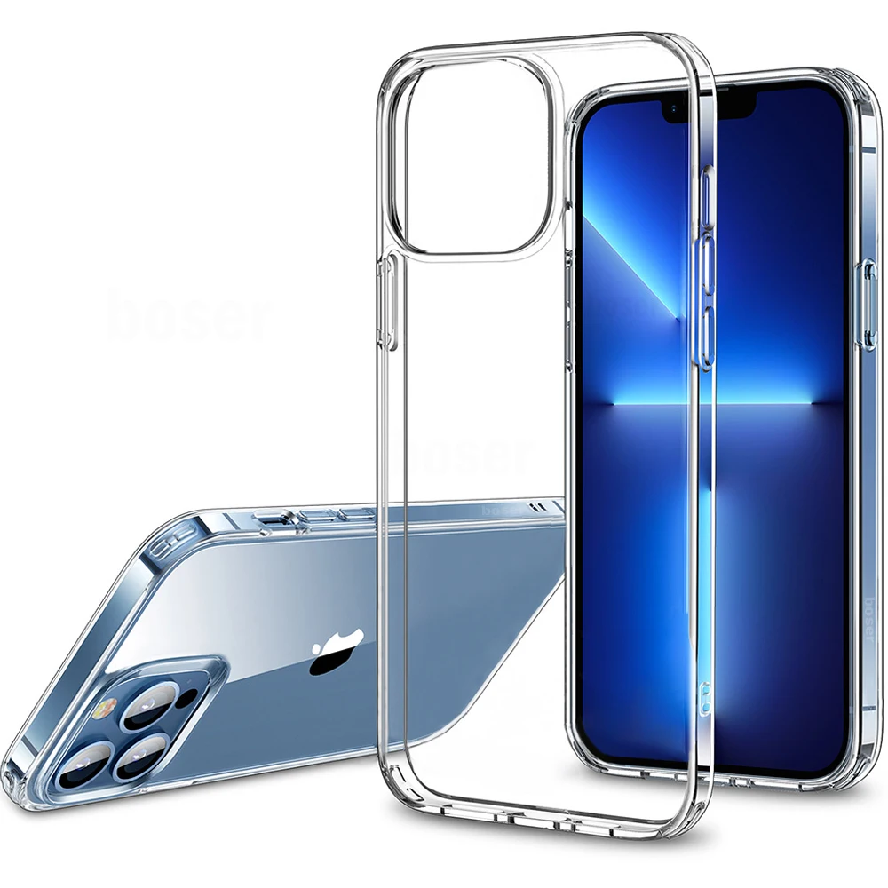 For iPhone 11 12 13 mini 14 15 16 Pro Max Clear TPU Silicon Fundas For iPhone 7 8 14 15 16 Plus X Xs Transparent Back Cover