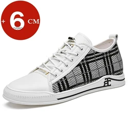 Lift Men Sneakers Elevator Shoes Hidden Heels Breathable Heightening Shoes For Men Increase Insole 6CM Sports Casual Height Shoe