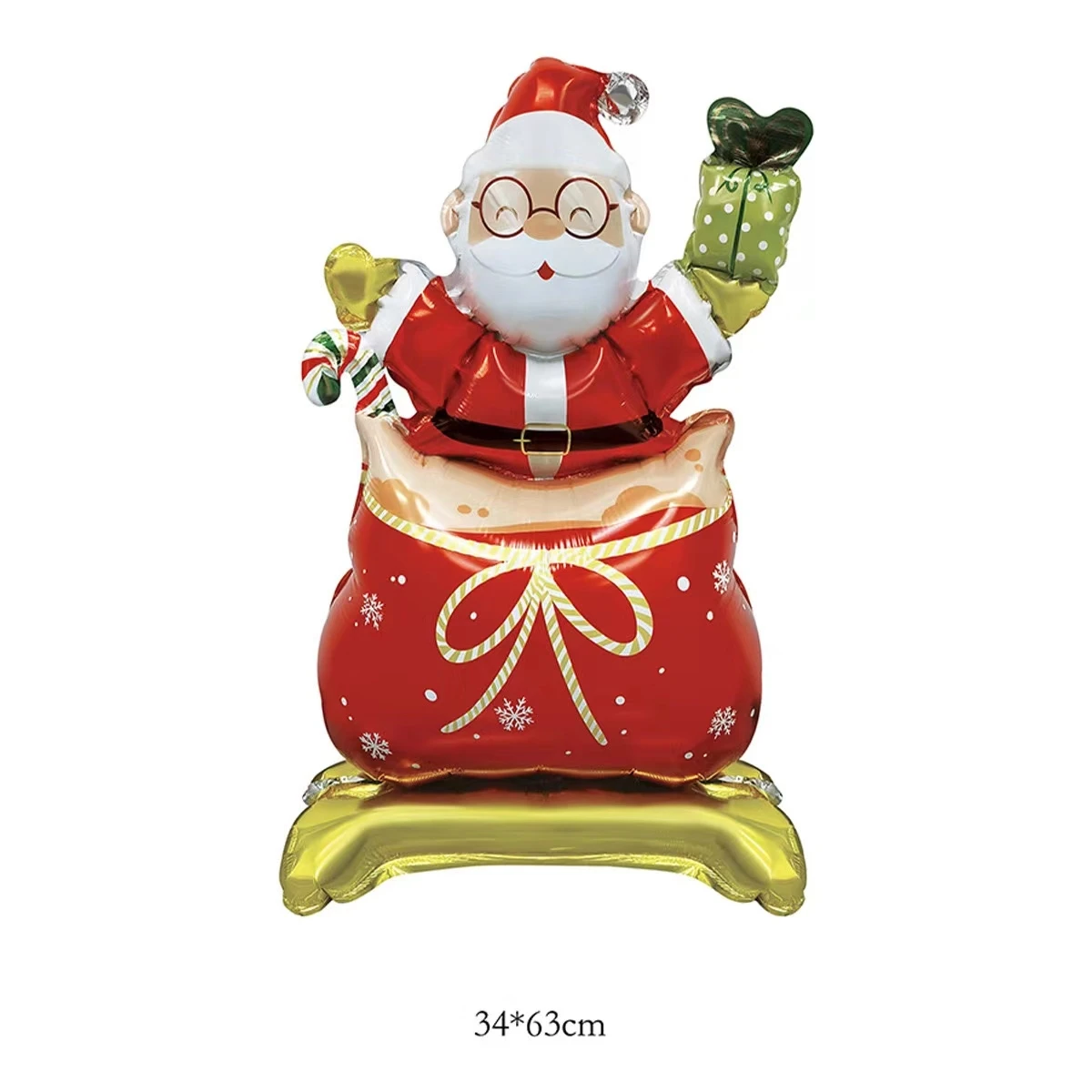 1pcs Christmas themed balloon small base snowman Santa Claus gingerbread man balloon holiday party decoration