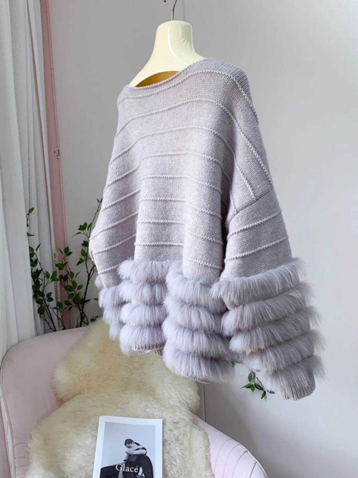 Fur CoatSpring New Fox Fur Grass Loose Sweater Slimming Knitwear