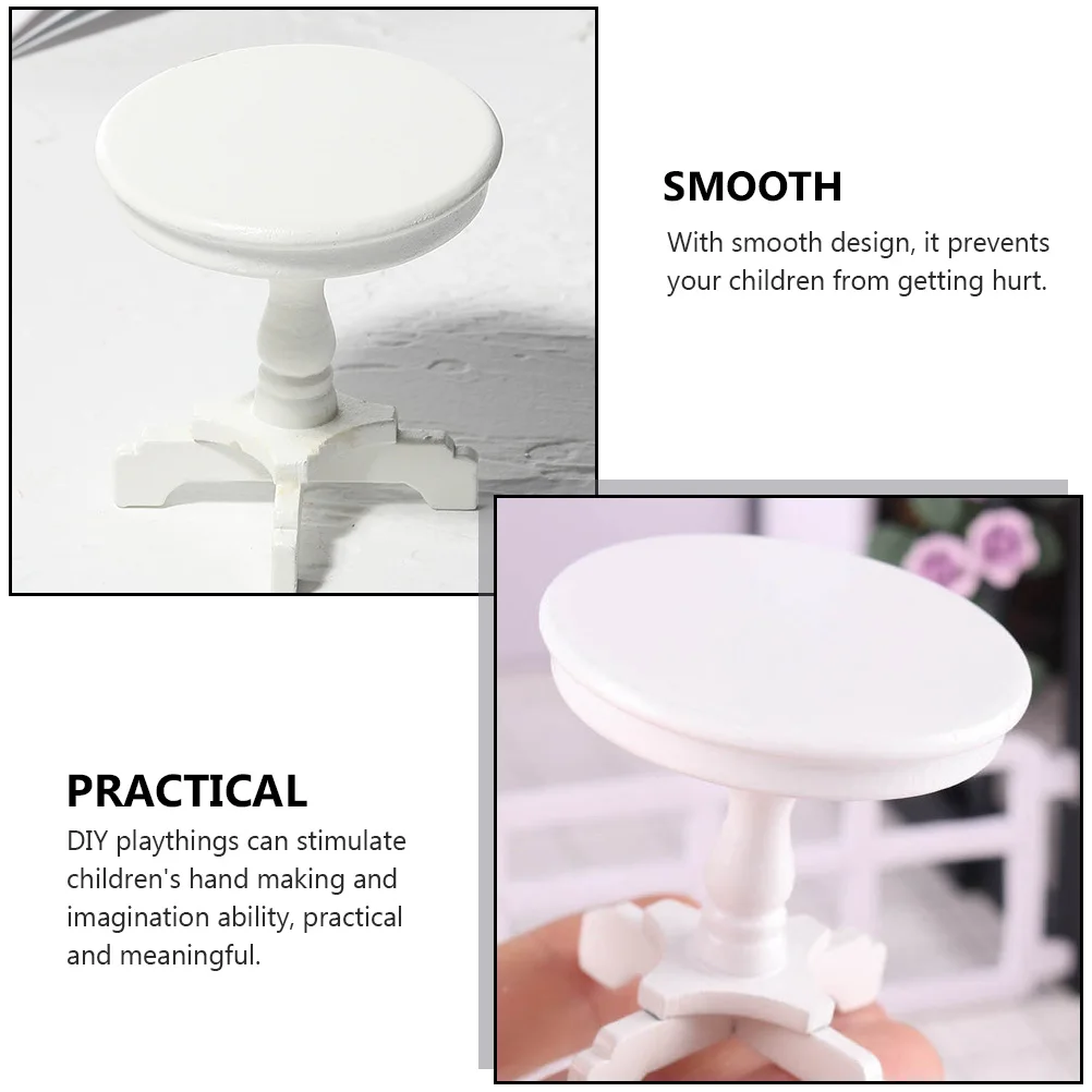 

Mini Coffee Table Dollhouse Furniture Model Adornment Tea Miniature Dining Desk Round