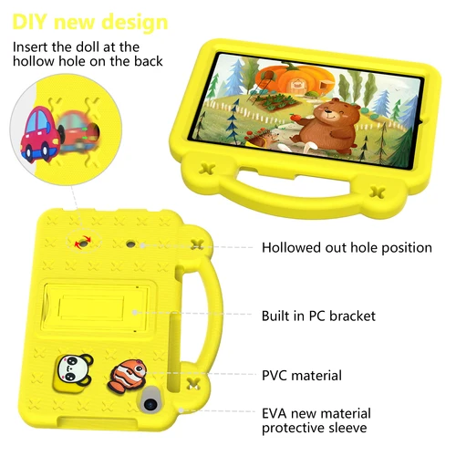 Imagen 2 del producto Funda para Lenovo Tab M8 2.a 3a 4a generación 8,0 pulgadas TB-300FU TB-8506F TB-8505F niños seguro EVA oso funda para tableta portátil a prueba de golpes