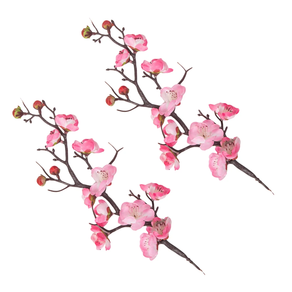 

2 pcs Plum Blossom Shaped Cake Toppers Eco Friendly Safe Christmas Cake Muffin Bread Fruit Decorations Creative Food Picks