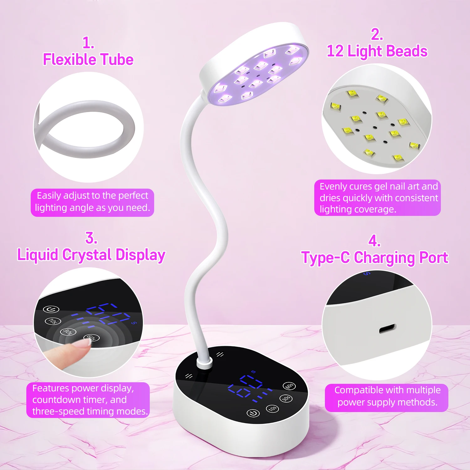 Profissional 36w lâmpada do prego secador flexível para luz de secagem rápida rápida com display lcd lâmpada do prego para ferramentas da arte do prego