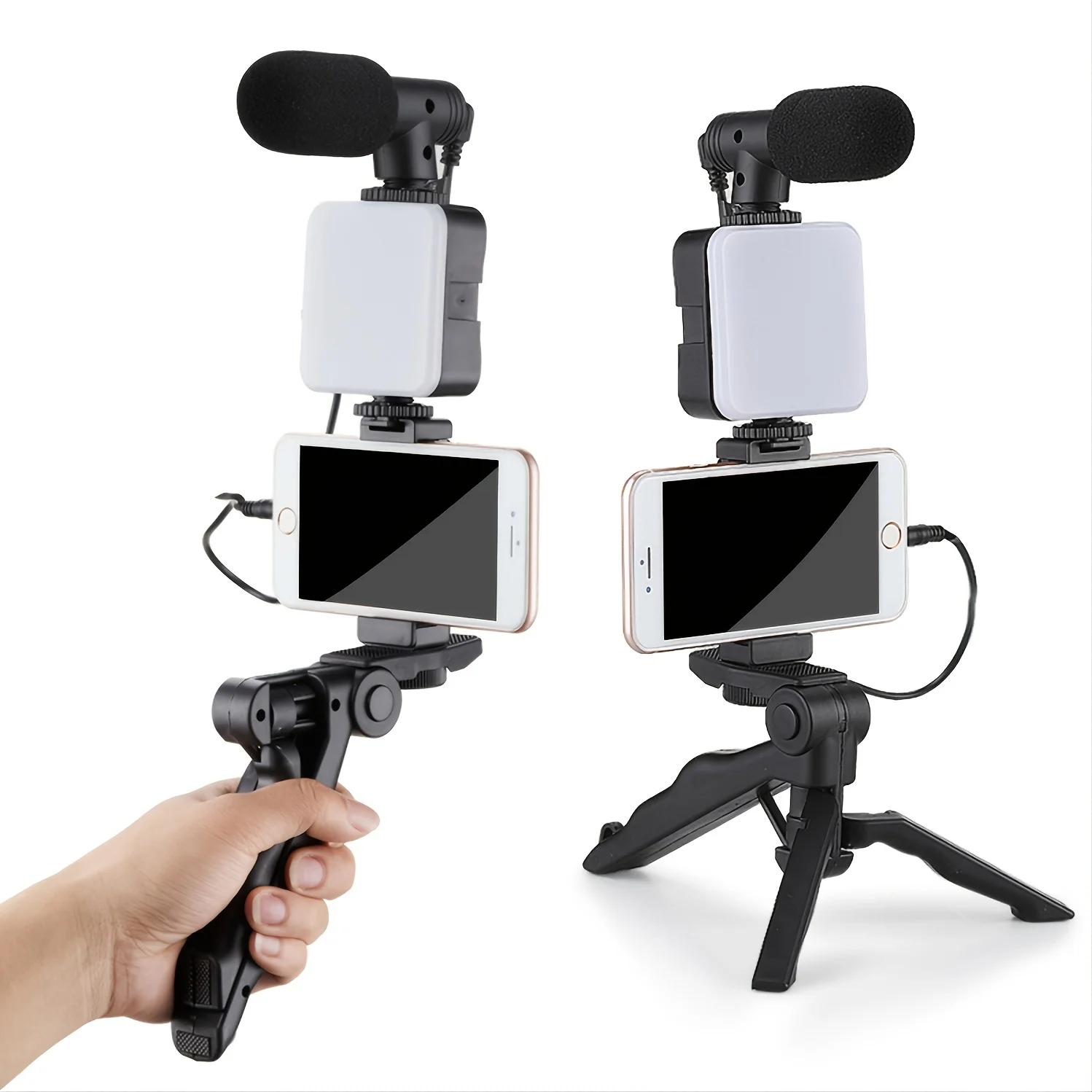 

Versatile 5-in-1 LED Fill Light Desktop Stand Handheld Selfie Tripod