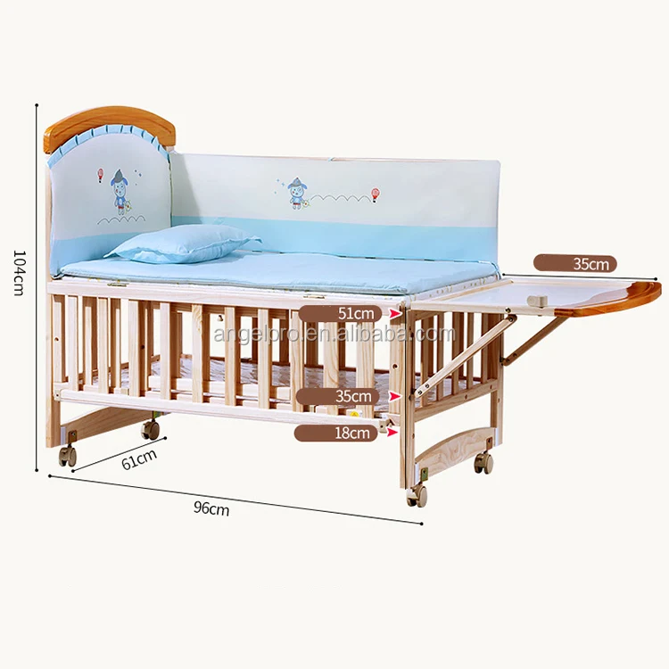 Chinese factory price multifunctional 7 IN 1 wooden baby cribs for baby bedroom furniture