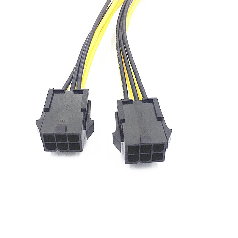 6 Pin PCI Express to Dual PCIE 8 (6+2) Pin Power Cable 20cm Motherboard Graphics Card PCI-E GPU Power Data Cable Splitter