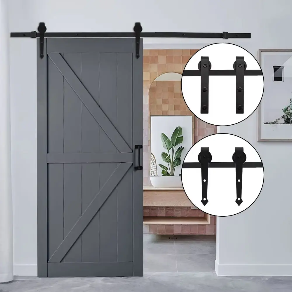 Rustic Arrow Shaped Barn Door Hardware Kit 6.6ft