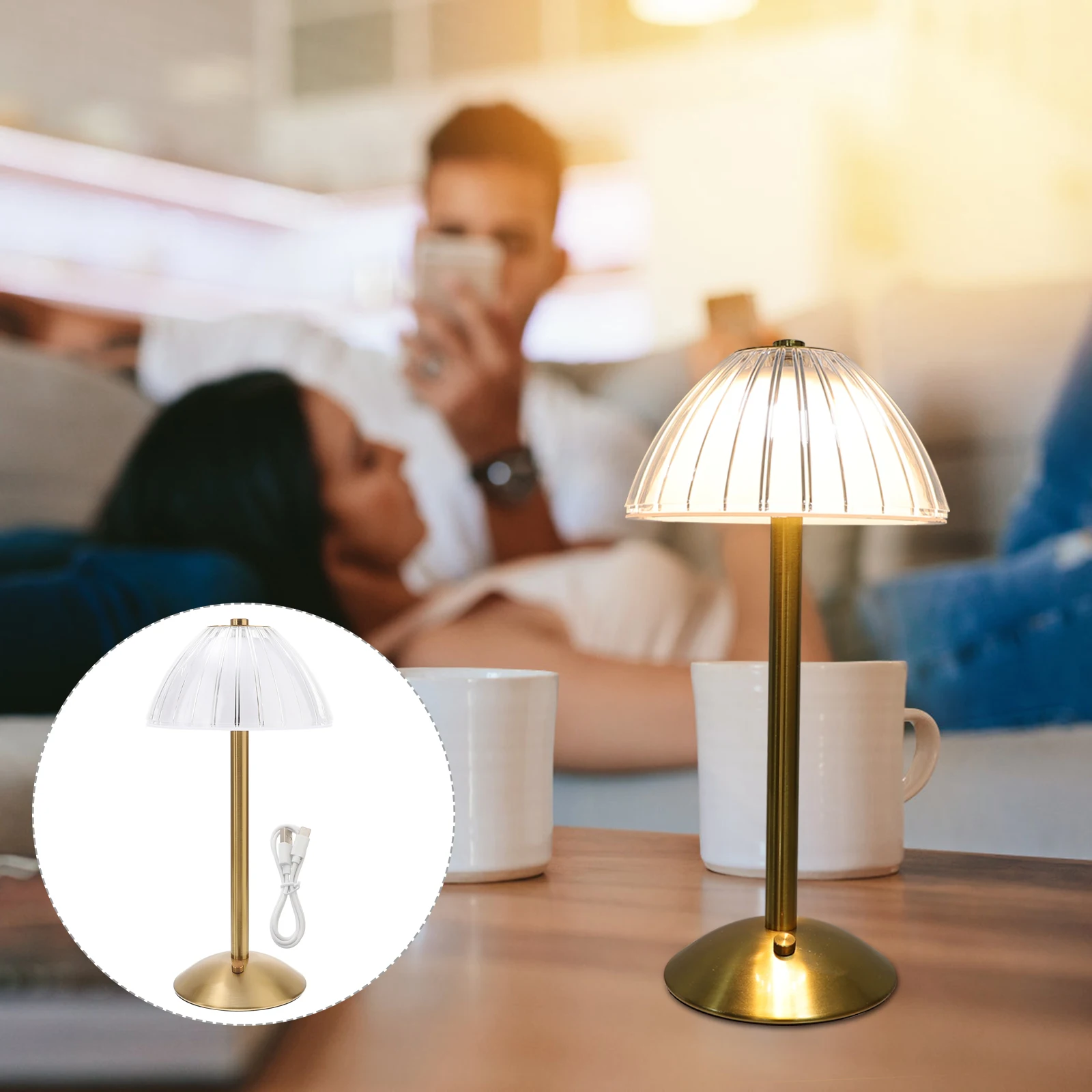 

Lamp Night Light Touch Sensor Dimmable USB Charged Bedside Mushroom Desk Lamp Small Night Light
