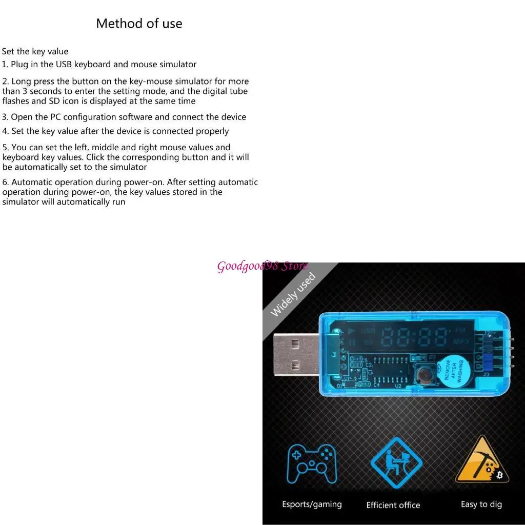 Teclado USB Ratón Macro Hardware Simulador Grabación Operación bucle automático Asistente botón auxiliar dnf Burst