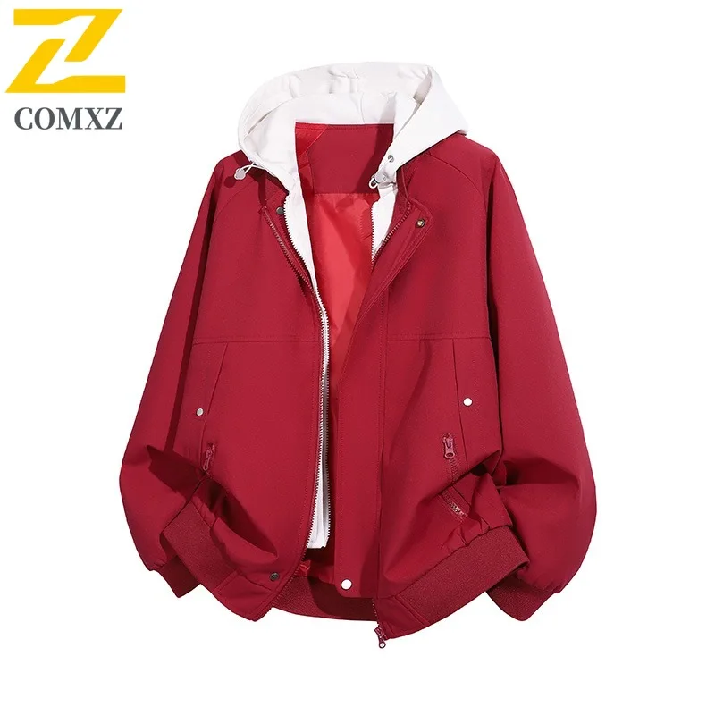 

COMXZ легкие куртки с капюшоном, повседневные высококачественные велосипедные и пешие прогулки, Тренч 2021, дышащая уличная мужская одежда Chaqueta