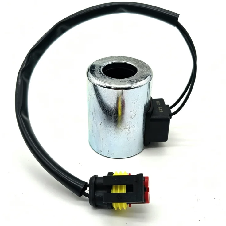 1pc Pilot- Safety Lock Solenoid Valve Coil For XE60 80 135 150 200 215 Excavator- Parts 12V 24V Inner Diameter 19mm Height 50mm