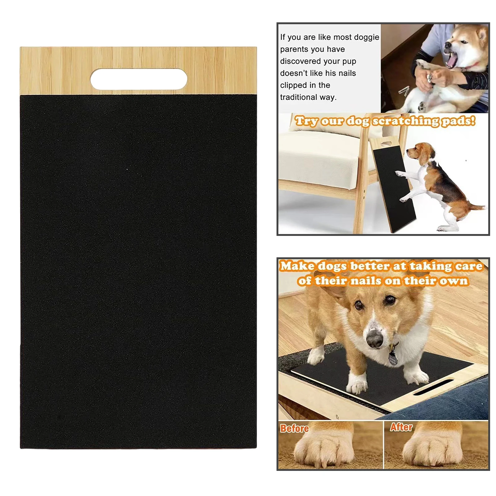 Dog Scratch Pad for Nails, Grind Claws Durable Dog Nail Scratching Board for Small Medium Large Breeds