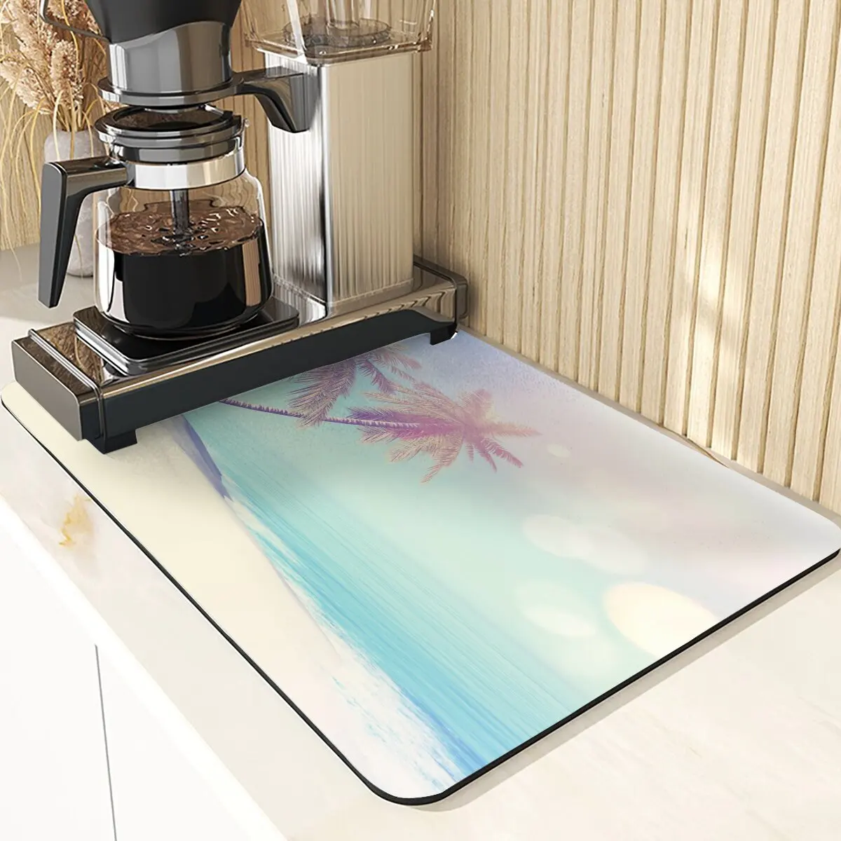 Natural Scenery Style Kitchen Accessories Table Mat Kitchen Items Free Shipping Items Sand Printing Coffee Decoration Cup Mat