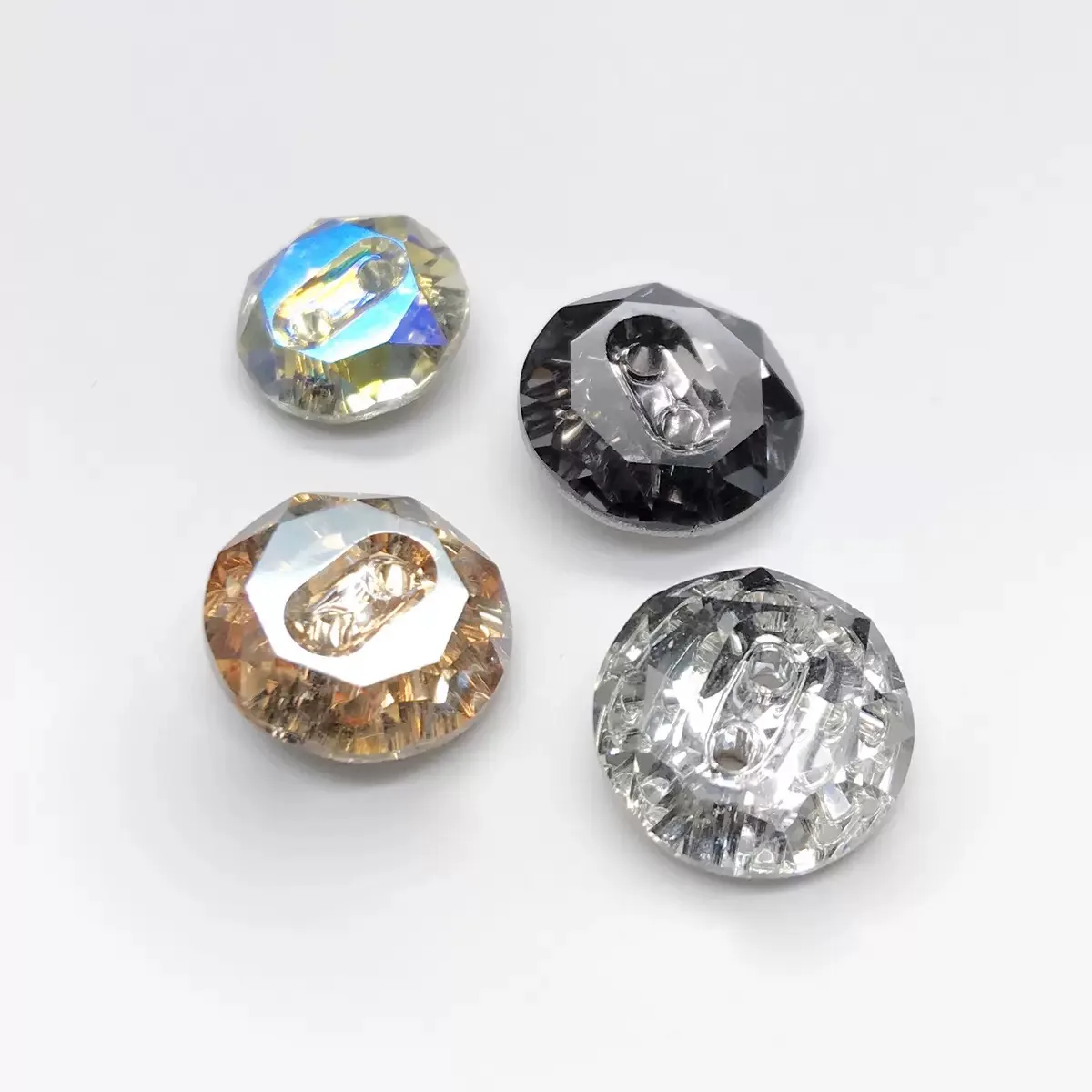10PCS Crystal Glass Buttons, 2 Holes, 10mm, 12mm, 14mm Shirt, Sweater, Coat, Knitwear, Clothing, High Quality Sewing Accessories