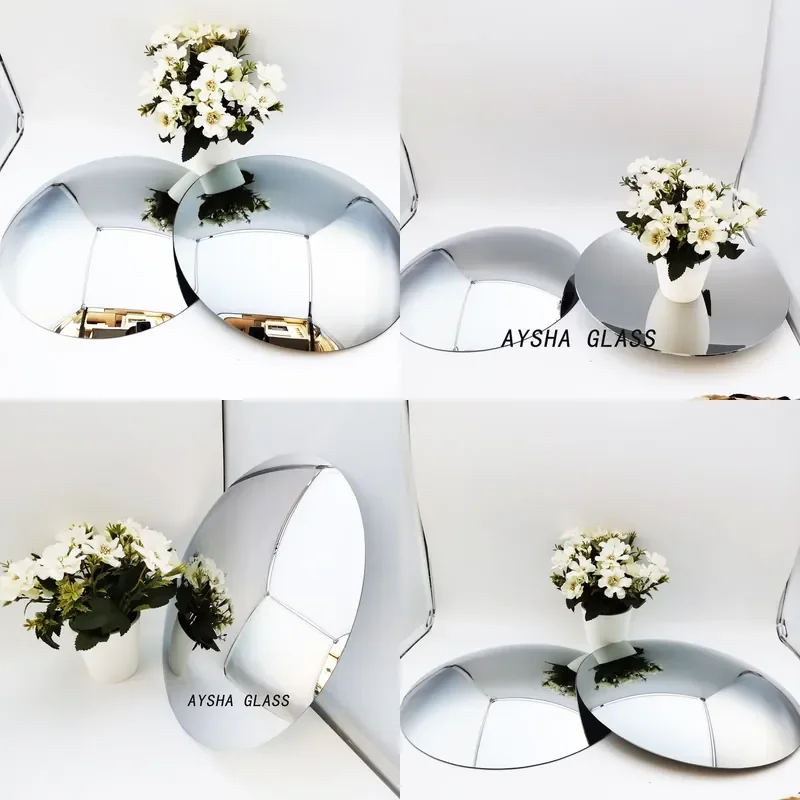for  Modern Round Concave Mirror Glass Home Decor 5mm 4mm 2mm Thick Plastic Frame Wall Mount