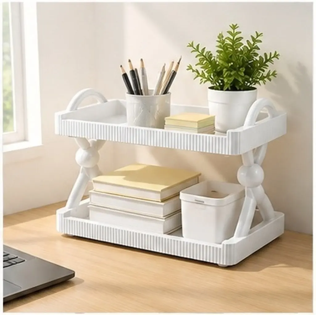 Dual Use Storage Rack Strong Load-Bearing Multi-Layer Desktop Organizer Bathroom Kitchen Sundries Storage Shelf Wall Hanging