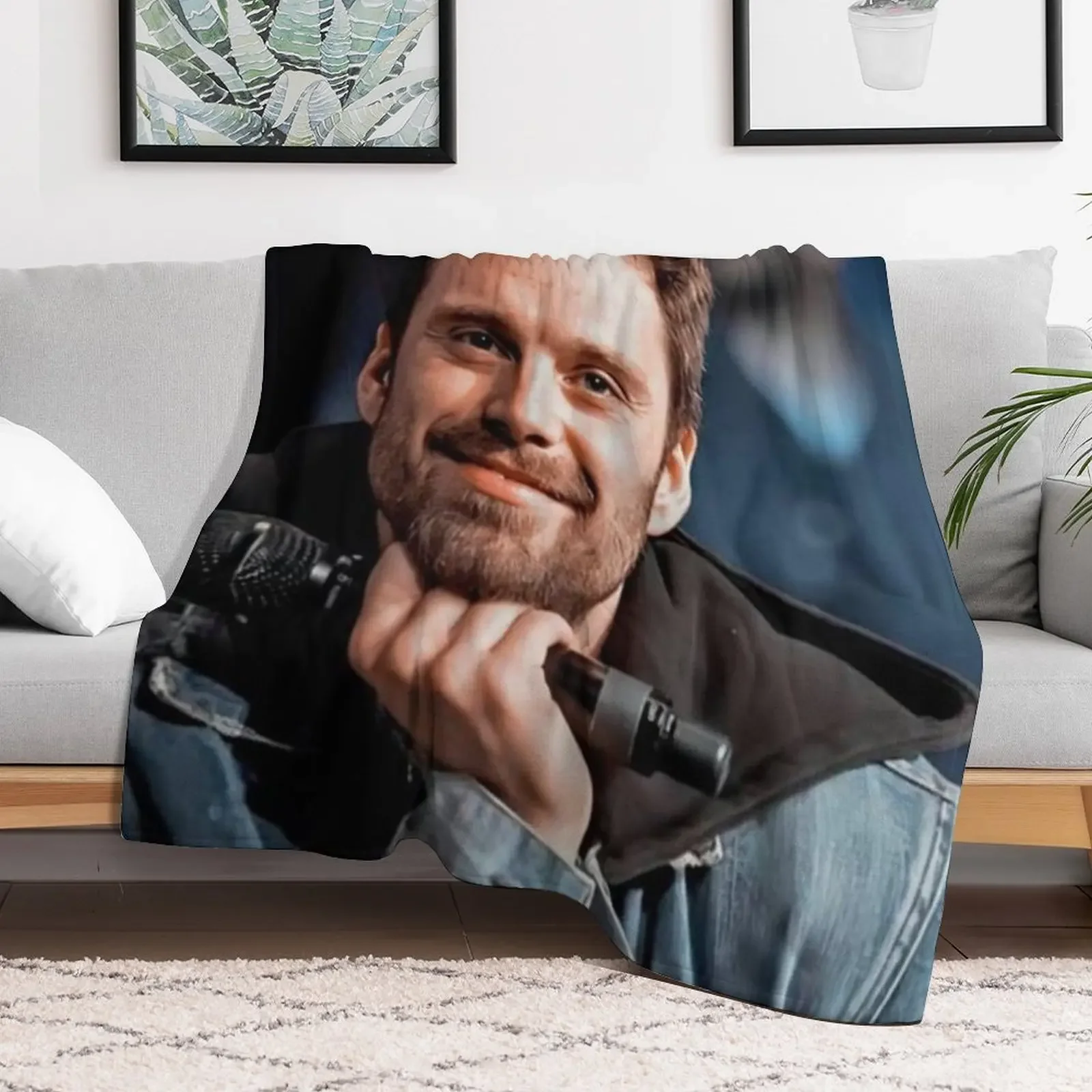 Sebastian Stan Throw Blanket Long Lasting Soft Plush Blanket for Daily Use