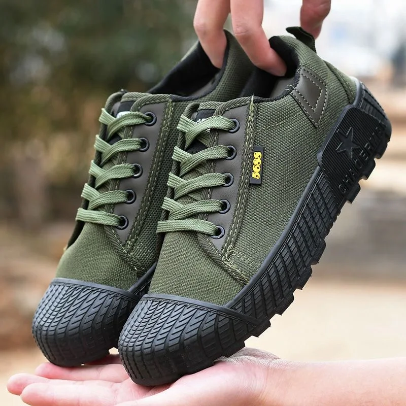 Low Cut Green Worker Canvas Shoes Rozmiar 38-45 Mężczyźni Kobiety Rolnik Trening Liberation Shoes Outdoor Labor Rubber Sole Sneakers