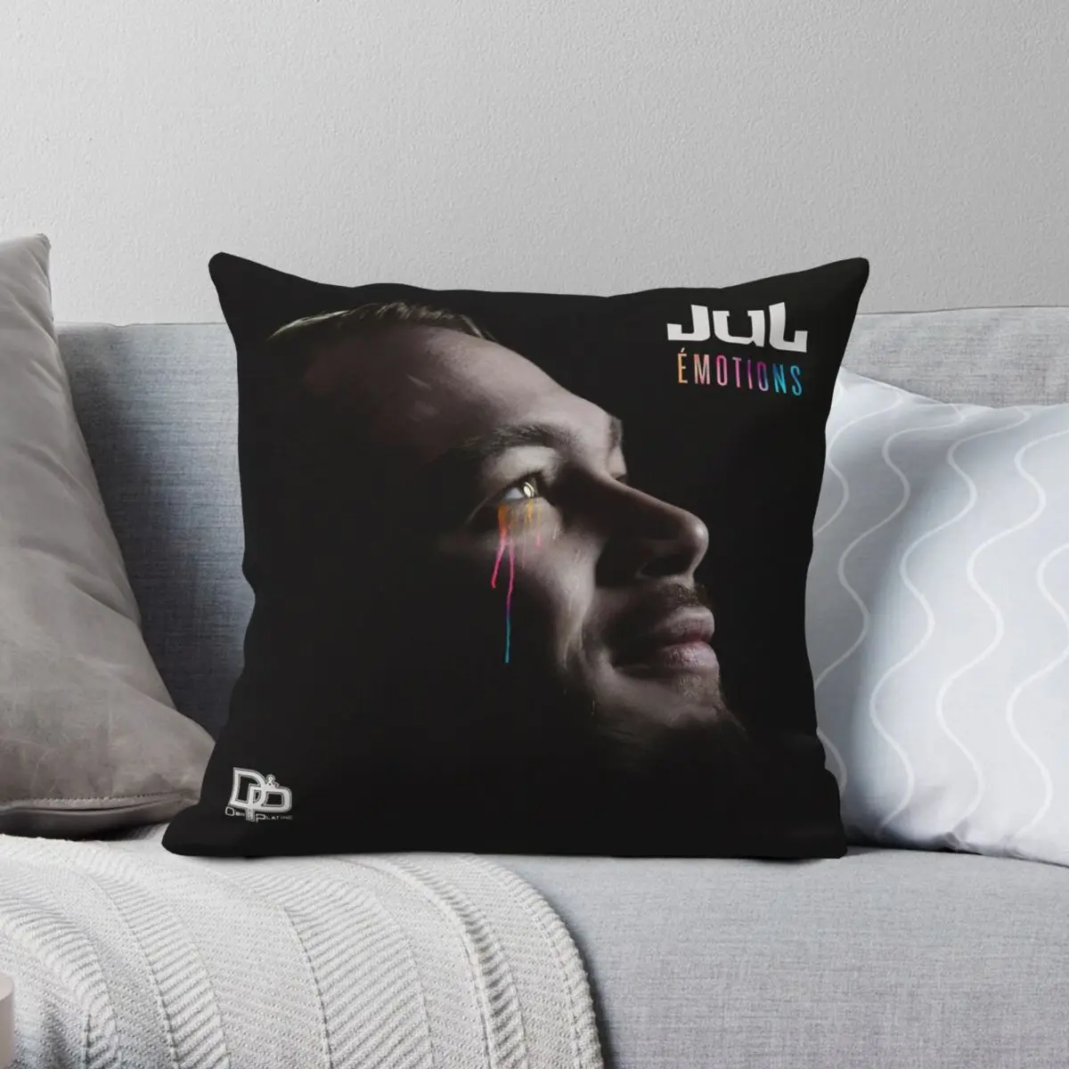 Jul Emotions Square Pillowcase Polyester Linen Velvet Creative Zip Decorative Pillow Case Sofa Seater Cushion Cover