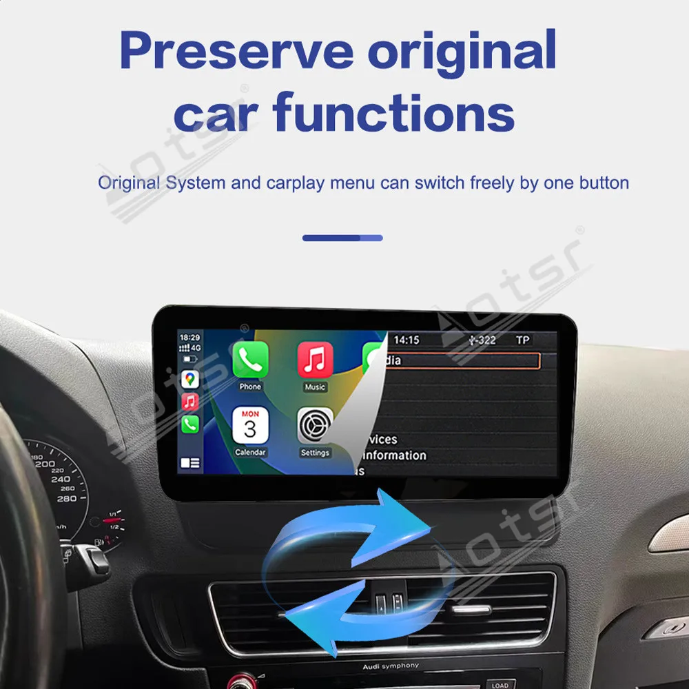 12.3 بوصة لينكس راديو السيارة CarPlay لأودي Q5 2009-2017 شاشة تعمل باللمس مشغل وسائط متعددة لتحديد المواقع والملاحة رئيس وحدة اكسسوارات السيارات
