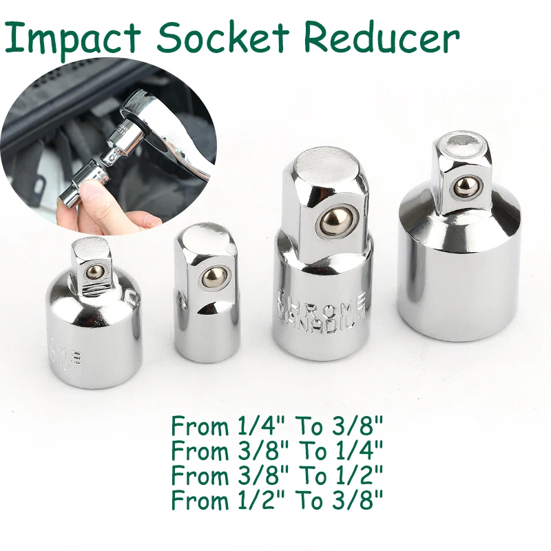 

Ratchet Wrench Socket Converter Sleeve Head Adapter Impact Socket Adapter and Reducer 1/4",3/8",1/2" Hand Tools Auto Repair Tool