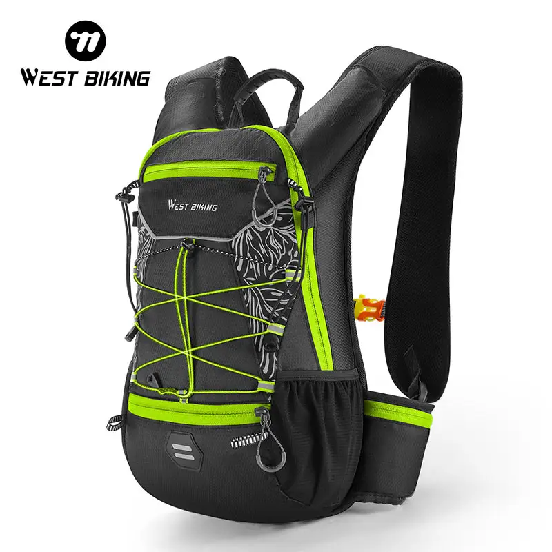 WEST BIKING 16L Cycling Water Bag Reflective Stable Running Bag Outdoor Sport Backpack High-Capacity Full Helmet Bag Travel Gear