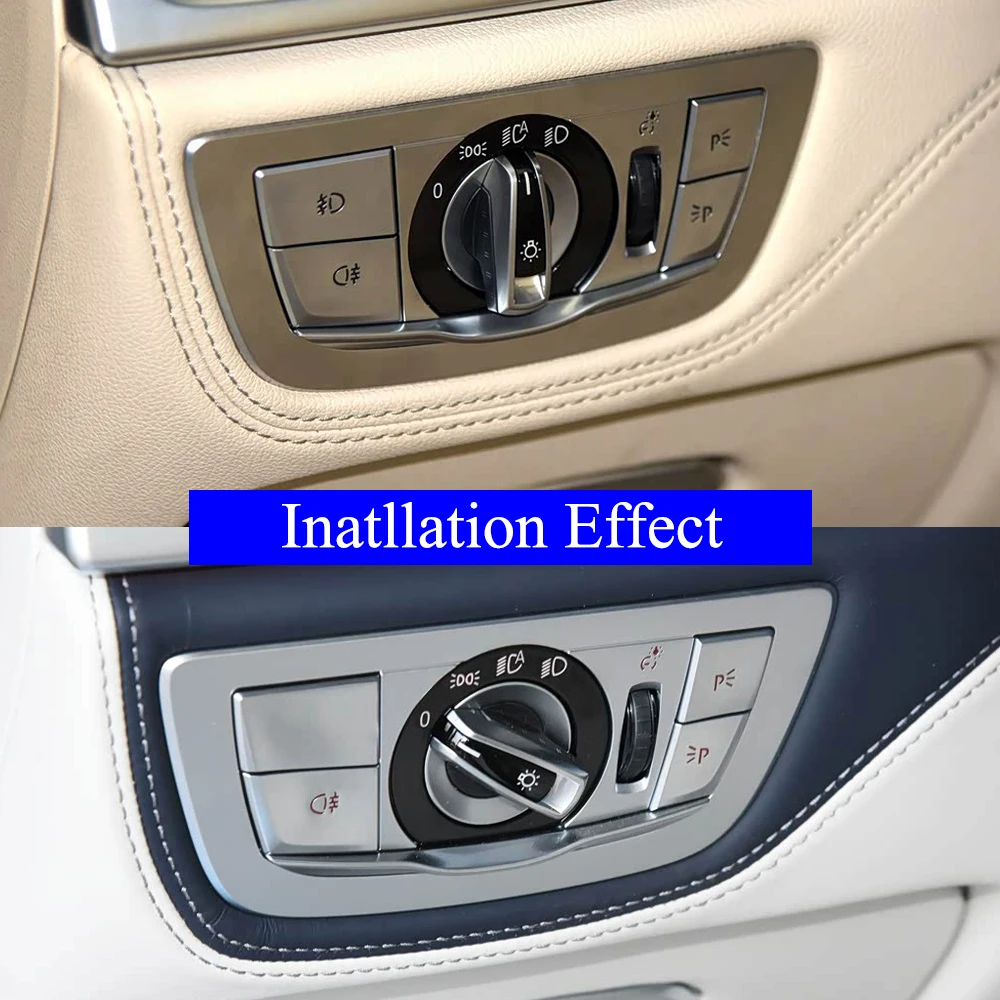 G11 G12 Car Headlight Switch Rotary Knob Light Control Cover Panel Front Rear Foglight Button For BMW 7 Series 2016-2022 view 6
