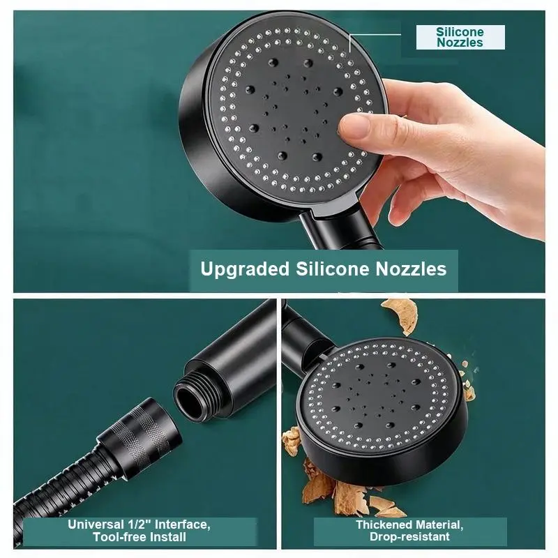 Pressurized Shower Shower Head Five-speed Handheld Pressurized Bathroom High-pressure Water-saving Set
