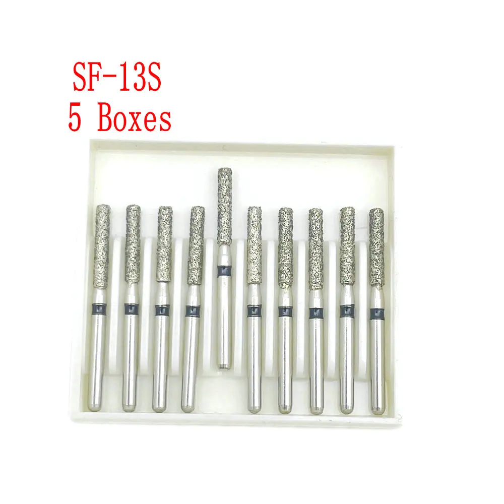 50 adet/5 kutuları diş FG elmas Burs diş yüksek hızlı el aleti Burs Dental elmas uç 1.6mm shank SF serisi