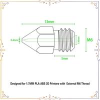 AU67-3D Printer Nozzles,0.4 Mm/ 1.75 Mm Mk8 Nozzles With 5 Cleaning Needles For Makerbot,Creality Cr-10,Ender 3,Ender 3 Pro