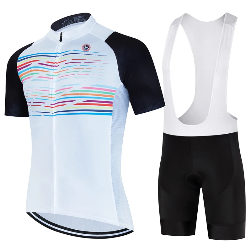 

New cycling clothing summer men's bicycle short sleeve set highway mountain bike breathable top clothing