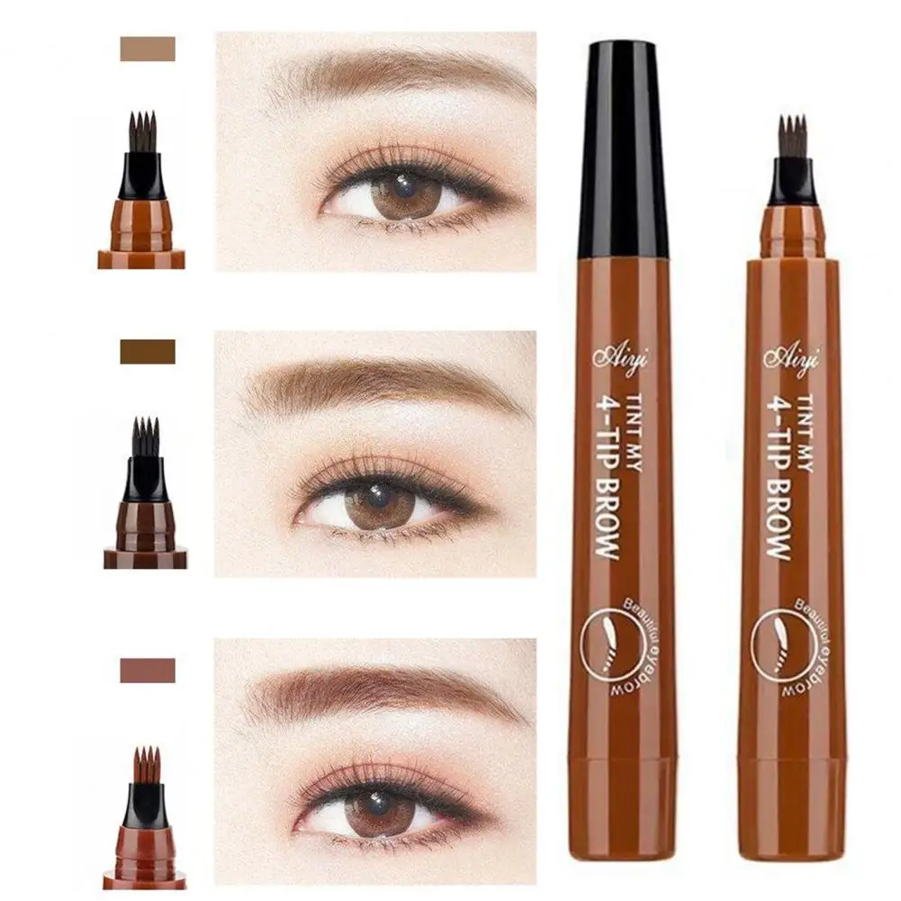 Caneta Natural Effect Brow Feminina, Enchimento de Sobrancelha, Prova de Cascas, Escova Útil, Líquido Dividido, Enhancer, Sombra, 5ml