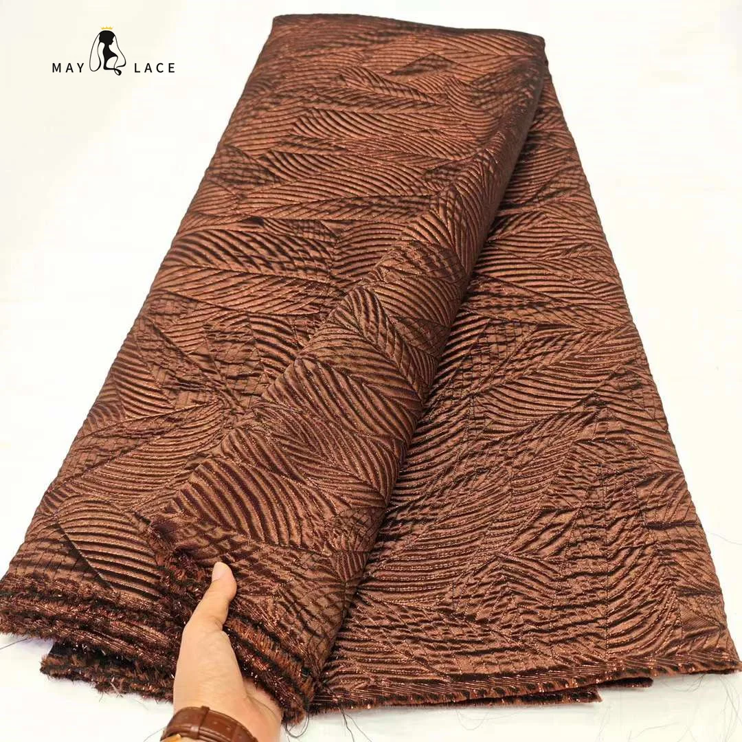 

2024 New African Brocade Lace Fabric French Floral Fabric Brocade Jacquard Lace For Sewing DIY Skirt Dress Clothing Materials