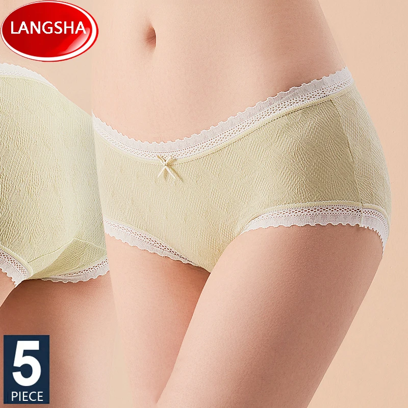 

5Pcs/Set Cotton Women Panties Breathable Underwear Female Panty Girls Underpants Sexy Lingerie Pantys for Woman Briefs Intimates