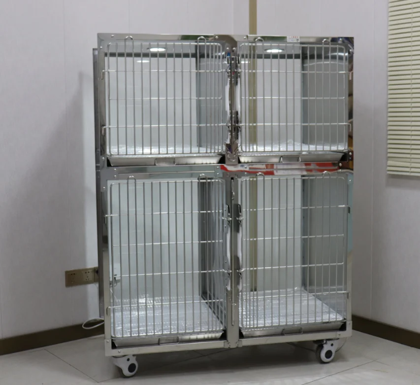 2025 new made stainless steel animal cages Veterinary Stainless Steel Pet Display Cage