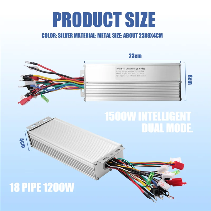 A44F-48V 60V 64V 72V 1200W 1500W 18 Tubes Brushless Controller/Ebike Controller/Motor Controller For Electric Bicycle/Scooter