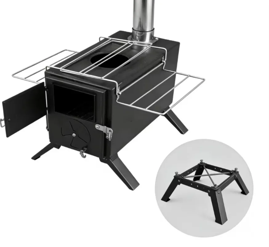Multifunctional Portable Folding Wood Burning Tent Stove with Chimney for Outdoor Camping Hiking Picnic Use Firewood All Seasons
