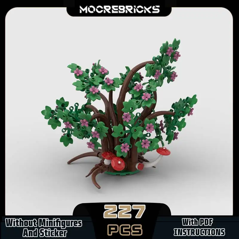 MOC 中世シリーズ魔女の家魔法の木モジュラービルディングブロック組み立てパズルおもちゃオリジナリティレンガホリデーギフト