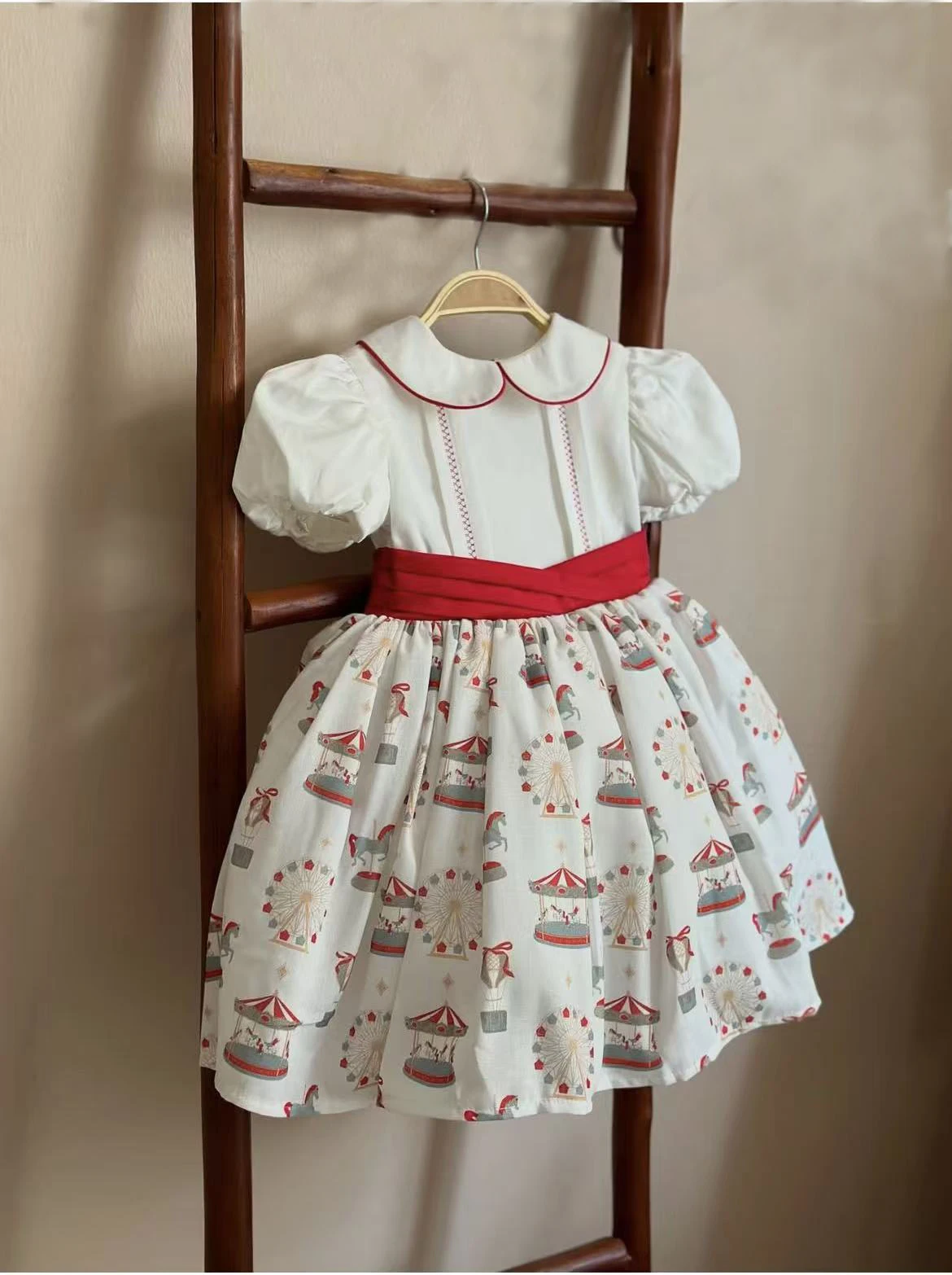 0-12Y Baby Girl Summer White Vintage Princess Dress for Birthday Photography Holiday Eid B536