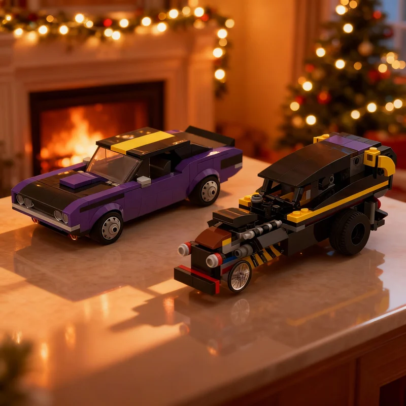 

Набор MOC из 542 деталей: альтернативная сборка — модель Challenger Dragster City Champions, конструктор, рождественский подарок