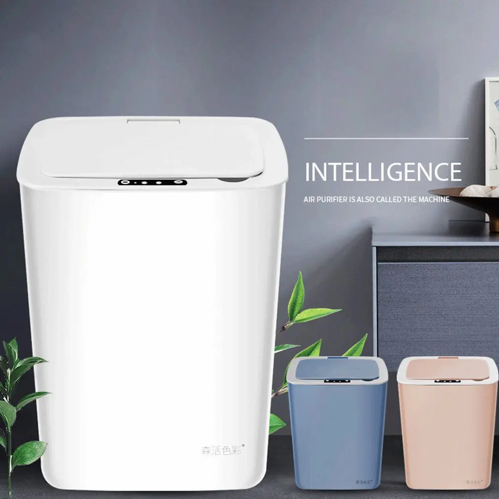 Smart Trash Can Rubbish Bucket Can Motion Sensor Touchless Inductive USB Trash Can With Lid Automatic Waste Basket