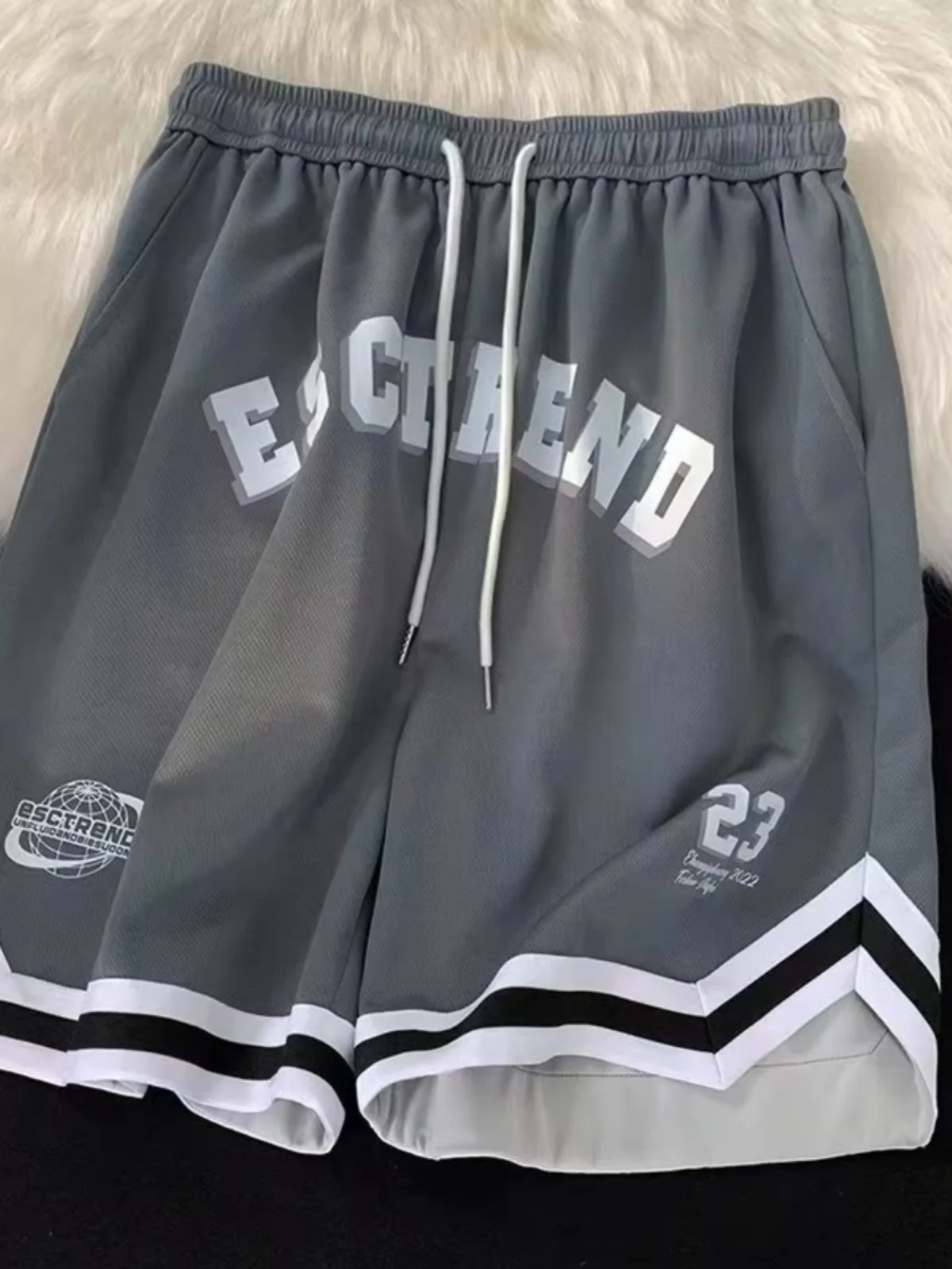 

American Sle Baskeall orts Men's Summer Thin Faion High Street Five-Quarter Casual Pants Hong Kong Sle Outdoo...