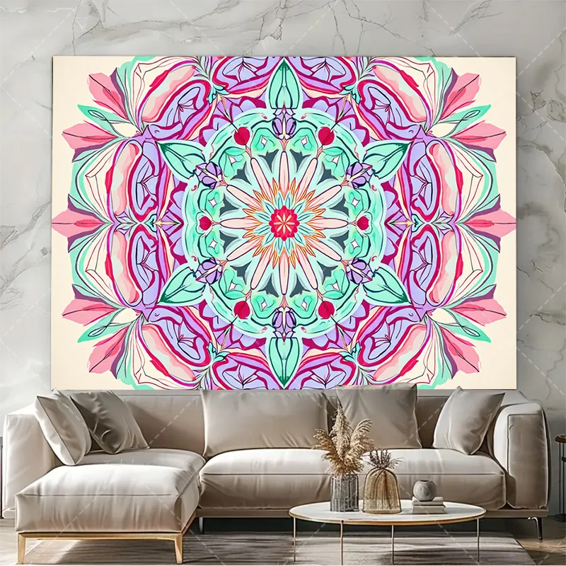 1 قطعة نسيج الجدار بوهو الأزهار ماندالا نسيج لديكور الحائط ، فن غرفة النمط البوهيمي #4