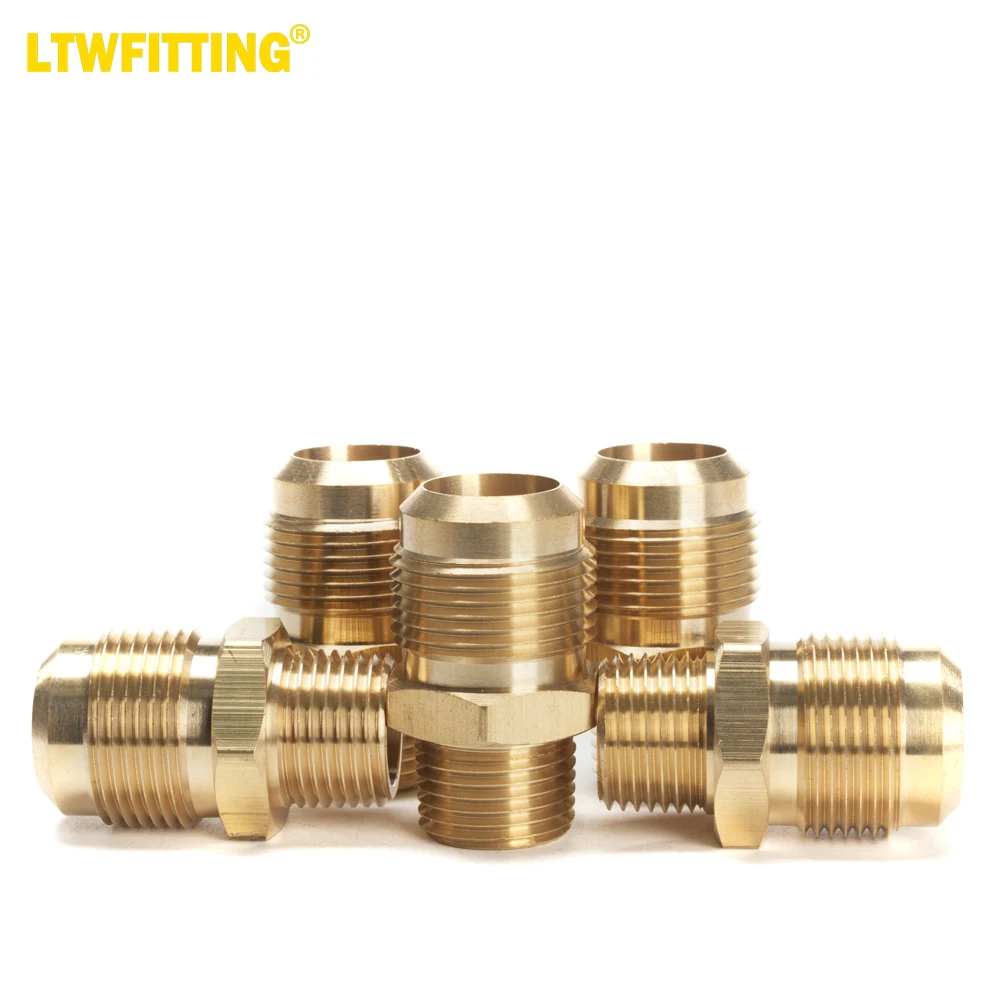 

LTWFITTING Brass Flare3/4" OD x 1/2" Male NPT Connector Tube Fitting (pack of 5)