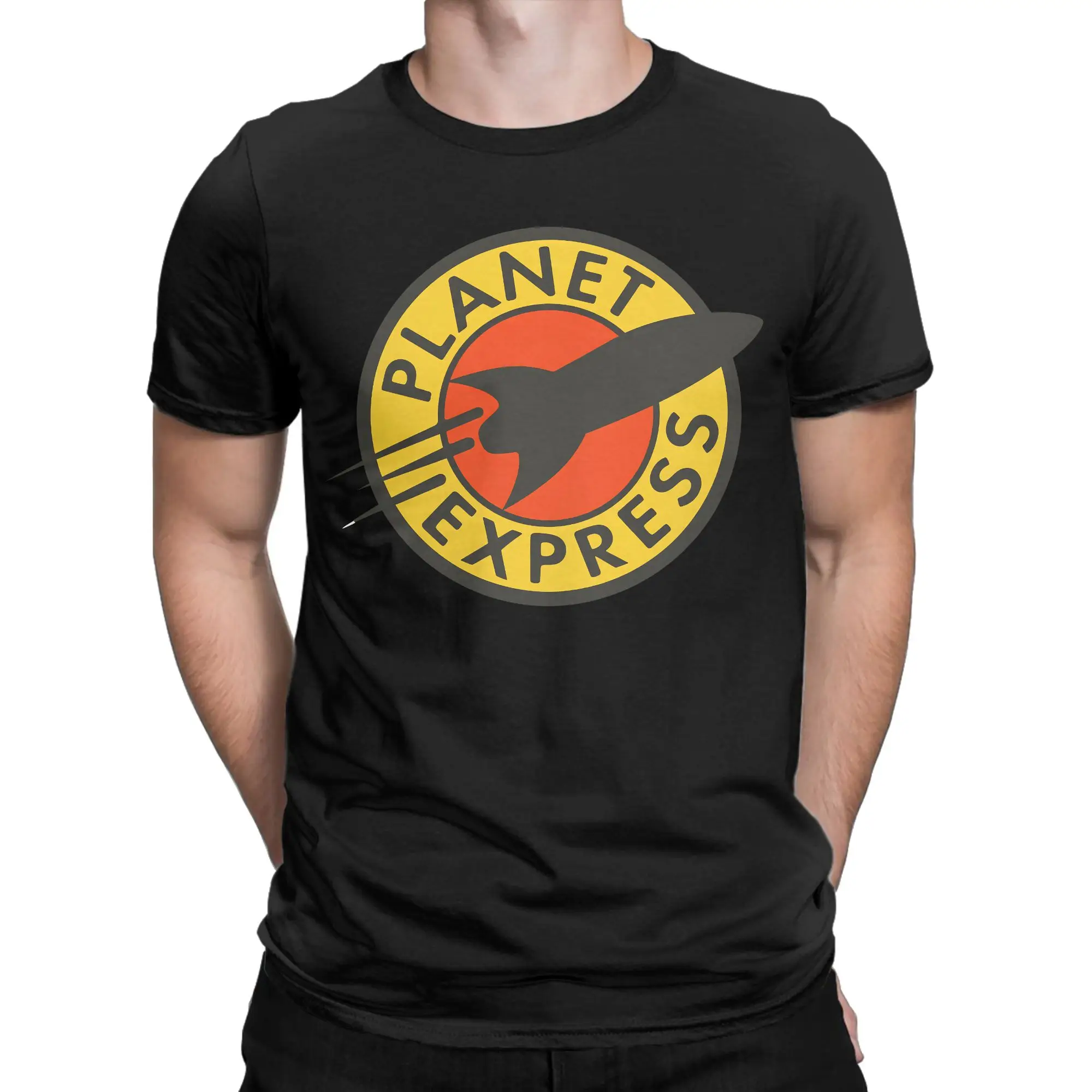 Vintage Planet Express T-Shirts Men Round Neck Pure Cotton T Shirt  Short Sleeve Tee Shirt 4XL 5XL Clothes