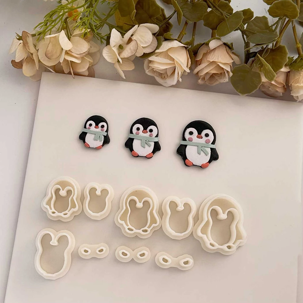 3 Size Penguin Polymer Clay Cutter DIY Cute Cartoon Soft Ceramic Earrings Jewelry Pendant Making Cutting Tool