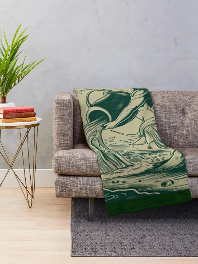 Aquarius Zodiac sign  Throw Blanket Sofa Retros Blankets